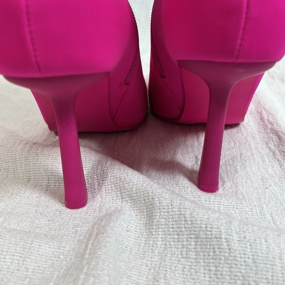 STEVE MADDEN Womens Pink Stretch Pointed Toe Zip-Up Booties 8.5 M Boots Mob Wife